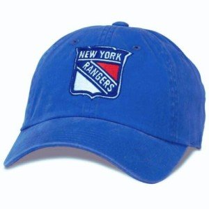 AMERICAN NEEDLE New Raglan NHL Team Adjustable Hat, New York Rangers, Faded Blue (36672A-NYR)