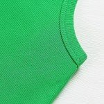 Artfish Women's Sleeveless Shirt Ribbed Fitted Scoop Neck Basic Long Crop Tank Top Square Cotton Kelly Green St Patricks Day