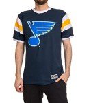 Calhoun NHL Surf & Skate Mens Shoulder Stripe Varsity Inset Sleeve Retro Style T-Shirt – The Coastal Collection (St. Louis Blues, Large)