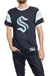 Calhoun NHL Surf & Skate Mens Shoulder Stripe Varsity Inset Sleeve Retro Style T-Shirt – The Coastal Collection (Seattle Kraken, Large)