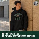 Wright & Ditson Adult NHL Gameday Hooded Sweatshirt - Officially Licensed - Fleece Hockey Pullover - Unisex Hoodie (Minnesota Wild - Black, Large)