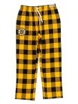 Calhoun NHL Surf & Skate Men's Team Logo Plaid Pajama Pants – 100% Woven Brushed Soft Fabric (Boston Bruins, Medium)
