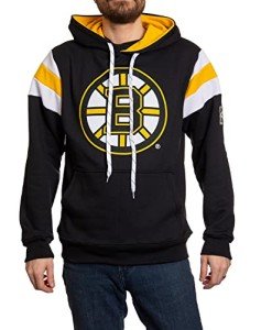 Calhoun NHL Surf & Skate Mens Varsity Retro Style Pullover Hoodie – The Coastal Collection (X-Large, Boston Bruins)