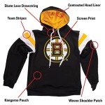 Calhoun NHL Surf & Skate Mens Varsity Retro Style Pullover Hoodie – The Coastal Collection (X-Large, Boston Bruins)