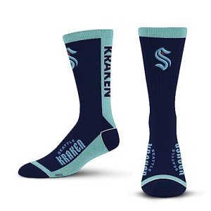 For Bare Feet NHL SEATTLE KRAKEN MVP Crew Sock Team Color Large