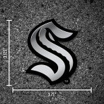 Rico Industries NHL Seattle Kraken Chrome Finished Auto Emblem 3D Sticker