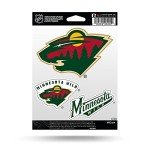 Rico Industries NHL Minnesota Wild Die Cut 3-Piece Triple Spirit Sticker Sheet