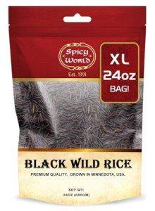 Spicy World Minnesota Grown Black Wild Rice 24oz Bag (1.5LB) | Premium Quality | All Natural, Hearty Grain with Rich Flavor | Perfect for Rice Dishes & Recipes
