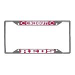 FANMATS 26558 Cincinnati Reds Chrome Metal License Plate Frame, Team Colors, 6.25in x 12.25in