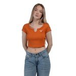 Hype & Vice Cali Tee for Women (Small) - UT Austin Tailgate Top for Women, Crop Top T-Shirt, College Shirts for Game Days - Burnt Orange