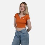 Hype & Vice Cali Tee for Women (Small) - UT Austin Tailgate Top for Women, Crop Top T-Shirt, College Shirts for Game Days - Burnt Orange