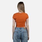 Hype & Vice Cali Tee for Women (Small) - UT Austin Tailgate Top for Women, Crop Top T-Shirt, College Shirts for Game Days - Burnt Orange