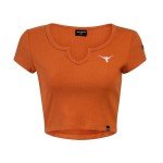 Hype & Vice Cali Tee for Women (Small) - UT Austin Tailgate Top for Women, Crop Top T-Shirt, College Shirts for Game Days - Burnt Orange