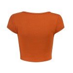 Hype & Vice Cali Tee for Women (Small) - UT Austin Tailgate Top for Women, Crop Top T-Shirt, College Shirts for Game Days - Burnt Orange