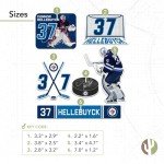 Desert Cactus Winnipeg Jets Sticker Team NHL National Hockey League Player Vinyl Decal Laptop Water Bottle Car Scrapbook (Type P2 - Connor Hellebuyck)