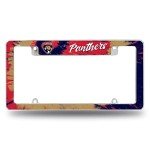 Rico Industries NHL Florida Panthers Tie Dye 12" x 6" Chrome All Over Automotive License Plate Frame for Car/Truck/SUV