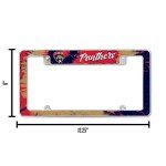 Rico Industries NHL Florida Panthers Tie Dye 12" x 6" Chrome All Over Automotive License Plate Frame for Car/Truck/SUV