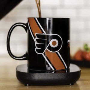 Uncanny Brands Philadelphia Flyers Logo Mug Warmer with Mug – Keeps Your Favorite Beverage Warm - Auto Shut On/Off