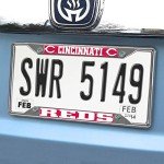 FANMATS 26558 Cincinnati Reds Chrome Metal License Plate Frame, Team Colors, 6.25in x 12.25in