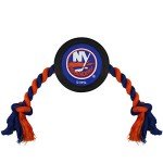 Pets First NHL New York Islanders Puck Toy for Dogs & Cats. Play Hockey with Your Pet with This Licensed Dog Tough Toy Reward!