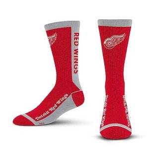 For Bare Feet NHL DETROIT RED WINGS MVP Crew Sock Team Color Large