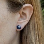 Seattle Kraken Logo Novelty Silver Plated Stud Earrings