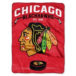 Northwest NHL Chicago Blackhawks Unisex-Adult Raschel Throw Blanket, 60" x 80", Inspired