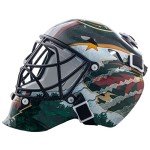 NHL Minnesota Wild Team Logo Mini Hockey Goalie Mask with Case - Collectible Goalie Mask with Official NHL Logos and Colors