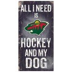 NHL Minnesota Wild Unisex Minnesota Wild Hockey and My Dog Sign, Team Color, 6 x 12