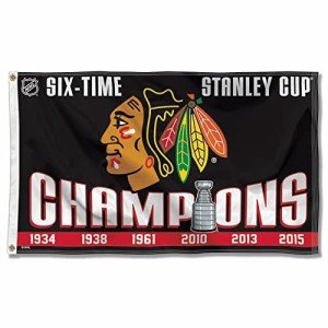 WinCraft Chicago Blackhawks 6 Time Stanley Cup Champions Flag