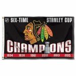 WinCraft Chicago Blackhawks 6 Time Stanley Cup Champions Flag