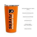 Rico Industries NHL Hockey Philadelphia Flyers 18oz Soft Touch, Easy Grip Tumbler