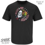 Skull T-Shirt for Chicago Hockey Fans (SM-5XL) (Black Short Sleeve, X-Large)