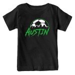 Xtreme Apparrel Austin Soccer Skyline Kid's Fan T-Shirt (Black Shirt, 4T)