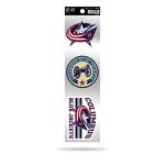Rico Industries NHL Hockey Columbus Blue Jackets 3-Piece Retro Spirit Decals Retro Decal Set