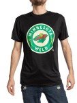 NHL Mens Alternate Team Logo Moisture Wicking Performance Rashguard Short Sleeve T-Shirt (Minnesota Wild, XX-Large)