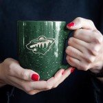 Rico Industries NHL Hockey Minnesota Wild Green 16 oz Team Color Laser Engraved Speckled Ceramic Coffee Mug