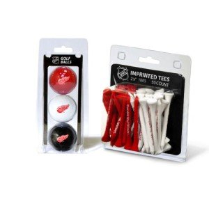 Team Golf NHL Detroit Red Wings 3 Golf Balls And 50 Golf Tees Logo Imprinted Golf Balls (3 Count) & 2-3/4" Regulation Golf Tees (50 Count), Multi Colored