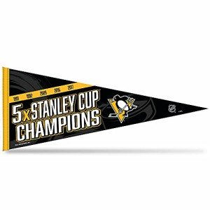 Rico Industries NHL Hockey Pittsburgh Penguins Multi Champ 12" x 30" Felt Wall Décor Pennant - Great for Home/Bed Room/Man Cave Décor