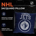 NORTHWEST NHL Decorative Pillows- Enhance Your Space with Woven Throw Pillows - 14" x 14" - Playing Field at Your Home (Winnipeg Jets - Navy)