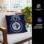 NORTHWEST NHL Decorative Pillows- Enhance Your Space with Woven Throw Pillows - 14" x 14" - Playing Field at Your Home (Winnipeg Jets - Navy)