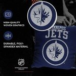 NORTHWEST NHL Decorative Pillows- Enhance Your Space with Woven Throw Pillows - 14" x 14" - Playing Field at Your Home (Winnipeg Jets - Navy)