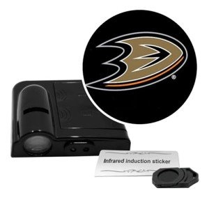 Sporticulture NHL American Hockey Anaheim Ducks - Led Car Door Light - Wireless Led Projector with One Team Logo Slide - Compatible for Most Car Models - Battery-Operated, 2.5” x 2.5”