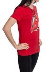 Calhoun NHL Surf & Skate Women's Distressed Print Fitted Crew Neck Premium T-Shirt (New Jersey Devils, Large)