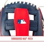 Franklin Sports MLB Youth Tee Ball Glove and Ball Set - Kids Cleveland Guardians Baseball and Tee Ball Glove and Ball - Perfect First Kids Glove - 9.5", Orange/Black