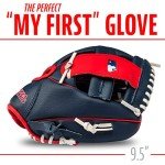 Franklin Sports MLB Youth Tee Ball Glove and Ball Set - Kids Cleveland Guardians Baseball and Tee Ball Glove and Ball - Perfect First Kids Glove - 9.5", Orange/Black