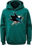 Outerstuff NHL Youth 8-20 Team Color Performance Primary Logo Pullover Sweatshirt Hoodie (10-12, San Jose Sharks Teal)
