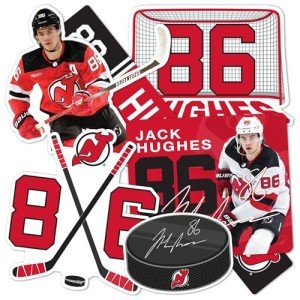Desert Cactus New Jersey Devils Sticker Team NHL National Hockey League Player Vinyl Decal Laptop Water Bottle Car Scrapbook (Type P2 - Jack Hughes)