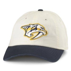 AMERICAN NEEDLE Nashville Predators NHL Blue Line Adjustable Snapback Baseball Hat, Ivory/Navy (EM004A-NAP-INVY)