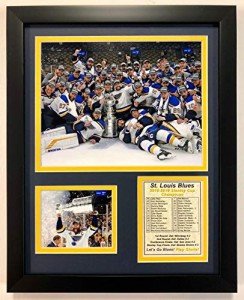 Legends Never Die St. Louis Blues Stanley Cup Champion 2018-19 Collectible | Framed Photo Collage Wall Art Décor - 12" x 15"